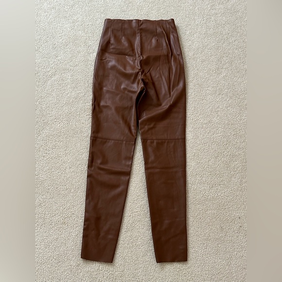 Zara chocolate brown leggings US size Small leather/ pleather - Picture 2 of 5
